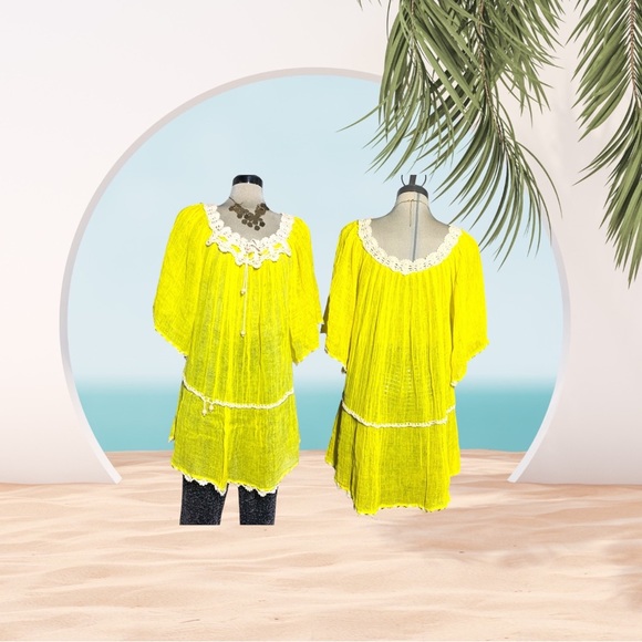 *NEW* COVER UP Beach Yellow One Size - Picture 11 of 16